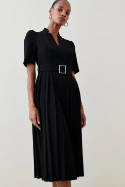 Brand new 👏 Karen Millen Tall Structure Crepe Forever Pleat Midi 👗 Dress 😉 13 Brand new 👏 Karen Millen Tall Structure Crepe Forever Pleat Midi 👗 Dress 😉 -Occasionwear Popular Store bkk07060 black xl 4