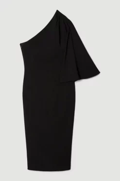 Budget 🥰 Karen Millen Compact Viscose Cape Pencil Midi 👗 Dress 🤩 -Occasionwear Popular Store bkk07065 black xl 3