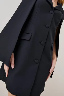 Best Sale โญ Karen Millen Clean Tailored Cape Blazer Mini ๐ Dress ๐งจ 13 Best Sale โญ Karen Millen Clean Tailored Cape Blazer Mini ๐ Dress ๐งจ -Occasionwear Popular Store bkk07073 black xl 4