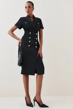 Brand new 👏 Karen Millen Tailored Double Breasted Tux Midi 👗 Dress 🎁 -Occasionwear Popular Store bkk07082 black xl 2