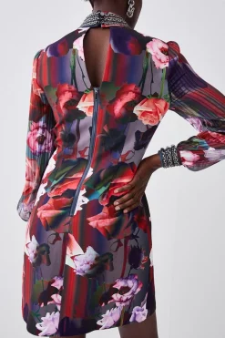 Brand new 🛒 Karen Millen Diamante Trim Floral Woven Mini 👗 Dress 😀 -Occasionwear Popular Store bkk07113 floral xl 4