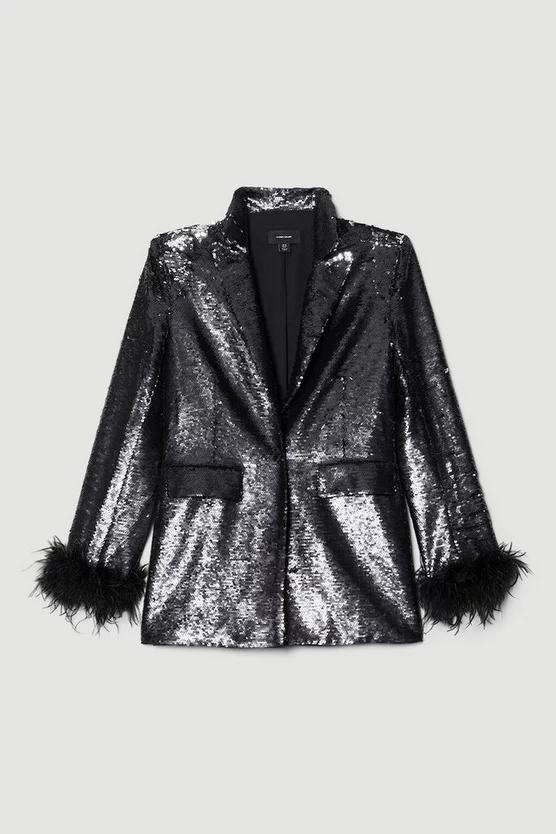 Flash Sale ๐ Karen Millen Tall Feather & Sequin Tailored Single Breasted Jacket - black ๐ฏ 8 Flash Sale ๐ Karen Millen Tall Feather & Sequin Tailored Single Breasted Jacket - black ๐ฏ - Image 6