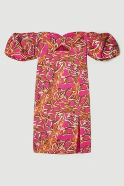 Brand new ❤️ Karen Millen Italian Signature Stretch Chain Bardot Pencil Midi 👗 Dress - pink ⭐ -Occasionwear Popular Store bkk07145 pink xl 3