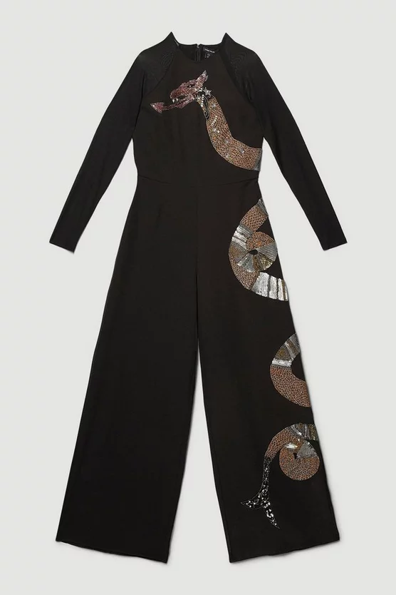 Best deal 🤩 Karen Millen British Museum Serpent Embellished Jumpsuit - black 🥰 6 Best deal 🤩 Karen Millen British Museum Serpent Embellished Jumpsuit - black 🥰 - Image 4