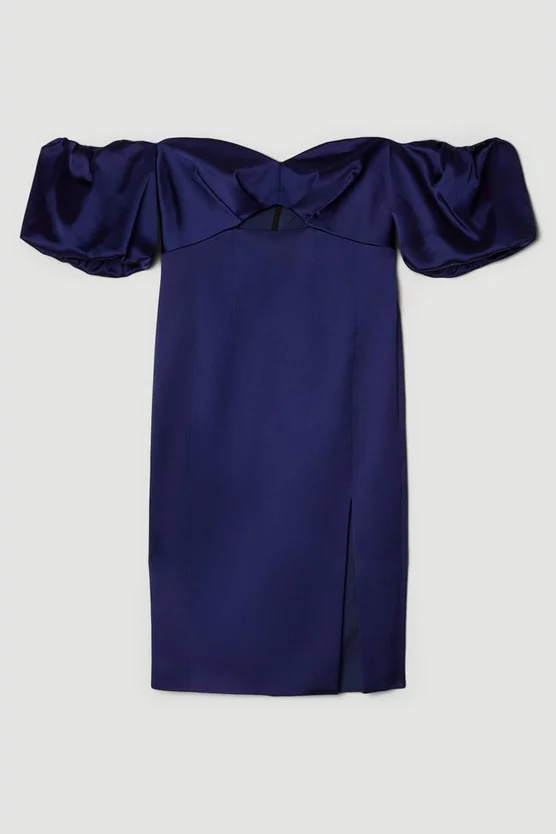 Coupon โ๏ธ Karen Millen Italian Structured Satin Bardot Pencil Midi ๐ Dress - navy ๐ 6 Coupon โ๏ธ Karen Millen Italian Structured Satin Bardot Pencil Midi ๐ Dress - navy ๐ - Image 4