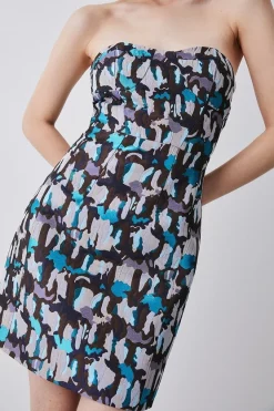 New 🌟 Karen Millen Marble Jacquard Bustier Mini 👗 Dress - multi 🌟 -Occasionwear Popular Store bkk07162 multi xl 2