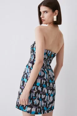 New 🌟 Karen Millen Marble Jacquard Bustier Mini 👗 Dress - multi 🌟 -Occasionwear Popular Store bkk07162 multi xl 4