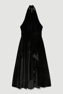 Promo 🌟 Karen Millen Slinky Velvet Waterfall Belted Midi 👗 Dress - black 👍 11 Promo 🌟 Karen Millen Slinky Velvet Waterfall Belted Midi 👗 Dress - black 👍 -Occasionwear Popular Store bkk07181 black xl 3