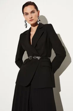 Cheapest 💯 Karen Millen Tailored And Pleat Belted Jumpsuit - black 😉 -Occasionwear Popular Store bkk07198 black xl 2