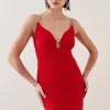 Wholesale 🧨 Karen Millen Tall Figure Form Crystal Embellished Mini - red ✨ -Occasionwear Popular Store bkk07208 red xl