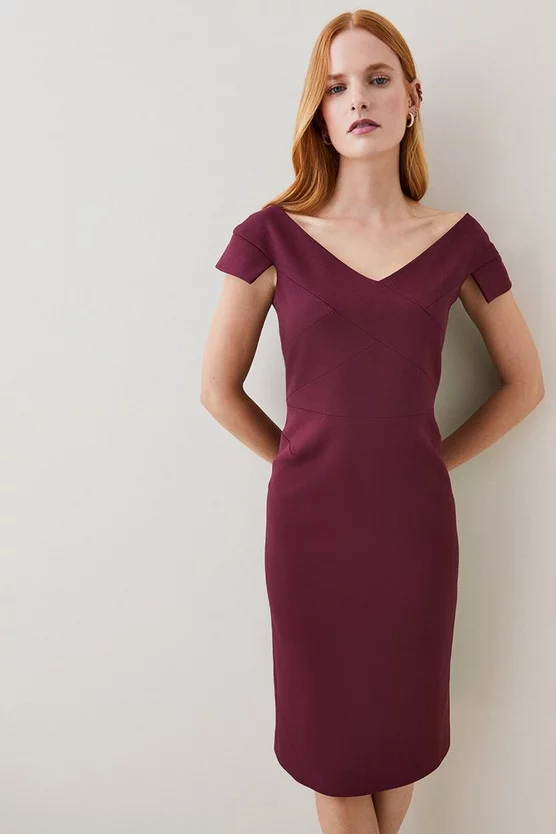 Cheap โค๏ธ Karen Millen Petite Structured Crepe Cross Detail Midi ๐ Dress - merlot ๐คฉ 3 Cheap โค๏ธ Karen Millen Petite Structured Crepe Cross Detail Midi ๐ Dress - merlot ๐คฉ