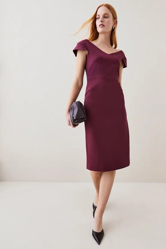 Cheap โค๏ธ Karen Millen Petite Structured Crepe Cross Detail Midi ๐ Dress - merlot ๐คฉ 4 Cheap โค๏ธ Karen Millen Petite Structured Crepe Cross Detail Midi ๐ Dress - merlot ๐คฉ - Image 2