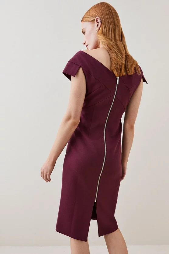 Cheap โค๏ธ Karen Millen Petite Structured Crepe Cross Detail Midi ๐ Dress - merlot ๐คฉ 5 Cheap โค๏ธ Karen Millen Petite Structured Crepe Cross Detail Midi ๐ Dress - merlot ๐คฉ - Image 3