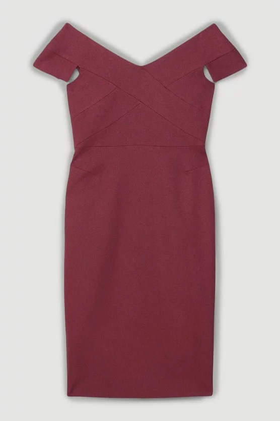 Cheap โค๏ธ Karen Millen Petite Structured Crepe Cross Detail Midi ๐ Dress - merlot ๐คฉ 6 Cheap โค๏ธ Karen Millen Petite Structured Crepe Cross Detail Midi ๐ Dress - merlot ๐คฉ - Image 4