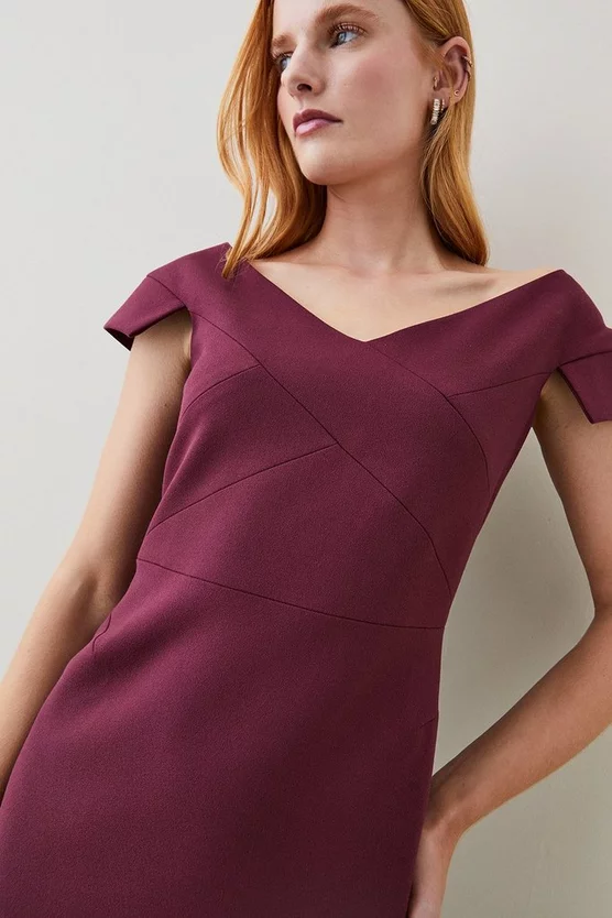 Cheap โค๏ธ Karen Millen Petite Structured Crepe Cross Detail Midi ๐ Dress - merlot ๐คฉ 7 Cheap โค๏ธ Karen Millen Petite Structured Crepe Cross Detail Midi ๐ Dress - merlot ๐คฉ - Image 5