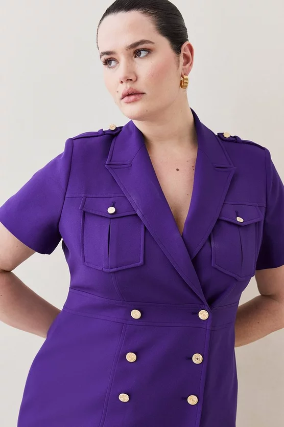 Discount ๐ Karen Millen Plus Size Tailored Double Breasted Tux Midi ๐ Dress - purple ๐ 4 Discount ๐ Karen Millen Plus Size Tailored Double Breasted Tux Midi ๐ Dress - purple ๐ - Image 2