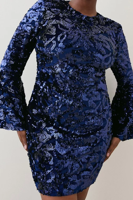 Best reviews of ⭐ Karen Millen Plus Size Velvet Sequinned Fluted Woven Mini 👗 Dress - navy ⌛ 5 Best reviews of ⭐ Karen Millen Plus Size Velvet Sequinned Fluted Woven Mini 👗 Dress - navy ⌛ - Image 3