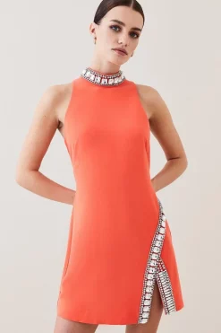 Wholesale ๐ Karen Millen Petite Crystal Embellished Woven Mini ๐ Dress - red ๐ 10 Wholesale ๐ Karen Millen Petite Crystal Embellished Woven Mini ๐ Dress - red ๐ -Occasionwear Popular Store bkk07281 red xl 2