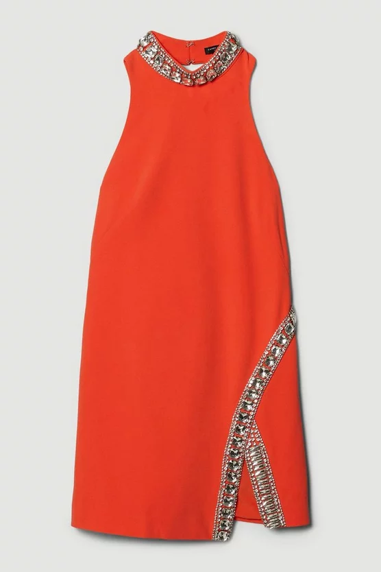 Wholesale ๐ Karen Millen Petite Crystal Embellished Woven Mini ๐ Dress - red ๐ 6 Wholesale ๐ Karen Millen Petite Crystal Embellished Woven Mini ๐ Dress - red ๐ - Image 4