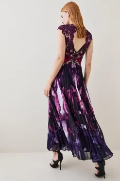 Best Pirce ๐ Karen Millen Metallic Guipure Lace Mirrored Pleat Midi ๐ Dress - purple ๐งจ 10 Best Pirce ๐ Karen Millen Metallic Guipure Lace Mirrored Pleat Midi ๐ Dress - purple ๐งจ -Occasionwear Popular Store bkk07287 purple xl 2