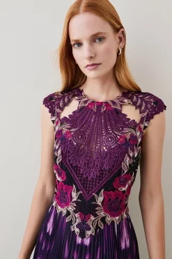 Best Pirce ๐ Karen Millen Metallic Guipure Lace Mirrored Pleat Midi ๐ Dress - purple ๐งจ 12 Best Pirce ๐ Karen Millen Metallic Guipure Lace Mirrored Pleat Midi ๐ Dress - purple ๐งจ -Occasionwear Popular Store bkk07287 purple xl 4