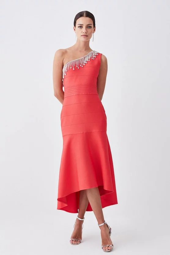 Cheapest ๐ Karen Millen Petite Bandage Diamante Trim One Shoulder High Low Midi ๐ Dress - pink โ 3 Cheapest ๐ Karen Millen Petite Bandage Diamante Trim One Shoulder High Low Midi ๐ Dress - pink โ