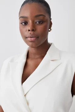 Outlet 💯 Karen Millen Plus Size Mono Tailored And Pleat Belted Midi 👗 Dress 😉 -Occasionwear Popular Store bkk07320 mono xl 1