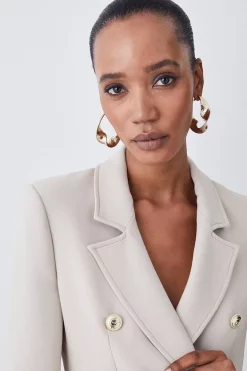 Discount ✨ Karen Millen Compact Essential Tailored Double Breasted Blazer 😀 -Occasionwear Popular Store bkk07332 beige xl 4