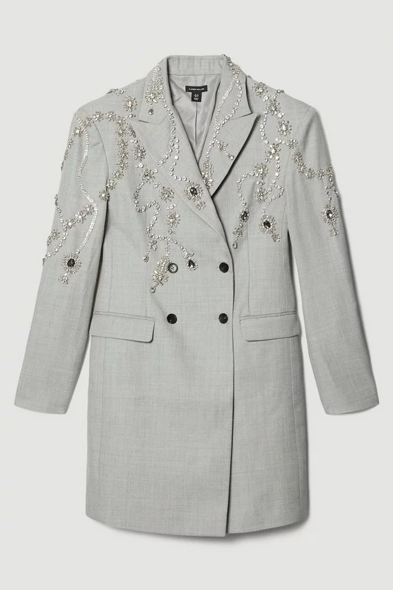Deals ๐ฅฐ Karen Millen Wool Blend Embellished Tailored Blazer Mini ๐ Dress - grey marl ๐คฉ 7 Deals ๐ฅฐ Karen Millen Wool Blend Embellished Tailored Blazer Mini ๐ Dress - grey marl ๐คฉ - Image 5