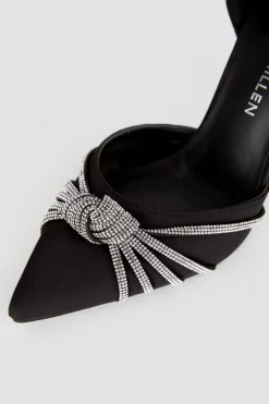 Best deal ๐ Karen Millen Satin Diamante Knot Stiletto Heel โ๏ธ 11 Best deal ๐ Karen Millen Satin Diamante Knot Stiletto Heel โ๏ธ -Occasionwear Popular Store bkk07354 black xl 3