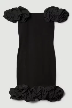 Best deal 🎉 Karen Millen Taffeta Detail Ponte Mini 👗 Dress - black 👏 -Occasionwear Popular Store bkk07357 black xl 3