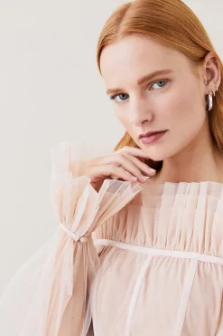 Coupon 🧨 Karen Millen Lydia Millen Corset Detail Tulle Woven Bardot Top - neutral 🥰 10 Coupon 🧨 Karen Millen Lydia Millen Corset Detail Tulle Woven Bardot Top - neutral 🥰 -Occasionwear Popular Store bkk07368 neutral xl 2