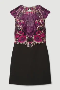 Best deal ❤️ Karen Millen Metallic Guipure Lace Mirrored Mini 👗 Dress - purple 💯 -Occasionwear Popular Store bkk07370 purple xl 3