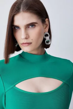 Brand new 🧨 Karen Millen Bandage Cut Out Detail Midi 👗 Dress - green 🧨 -Occasionwear Popular Store bkk07372 green xl 1