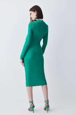 Brand new 🧨 Karen Millen Bandage Cut Out Detail Midi 👗 Dress - green 🧨 -Occasionwear Popular Store bkk07372 green xl 2