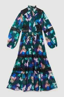 Deals 💯 Karen Millen Tall Neon Floral Lace & Embroidery Maxi 👗 Dress 🌟 -Occasionwear Popular Store bkk07376 floral xl 3