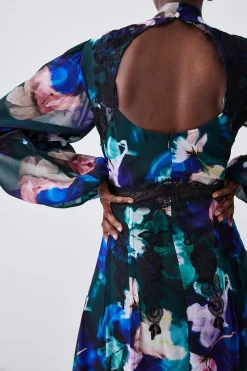 Deals 💯 Karen Millen Tall Neon Floral Lace & Embroidery Maxi 👗 Dress 🌟 -Occasionwear Popular Store bkk07376 floral xl 4