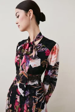 Outlet 👏 Karen Millen Floral Mixed Lace & Embroidery Midaxi 👗 Dress 🔥 -Occasionwear Popular Store bkk07379 floral xl 1