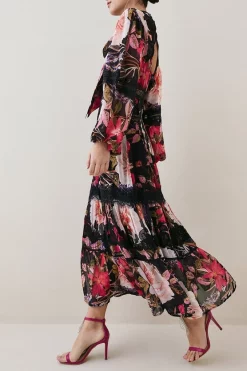 Outlet 👏 Karen Millen Floral Mixed Lace & Embroidery Midaxi 👗 Dress 🔥 -Occasionwear Popular Store bkk07379 floral xl 4
