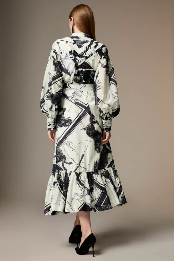 Discount ๐คฉ Karen Millen British Museum Silk Cotton Star Mapped Woven Maxi ๐ Dress - mono ๐ 7 Discount ๐คฉ Karen Millen British Museum Silk Cotton Star Mapped Woven Maxi ๐ Dress - mono ๐ - Image 5