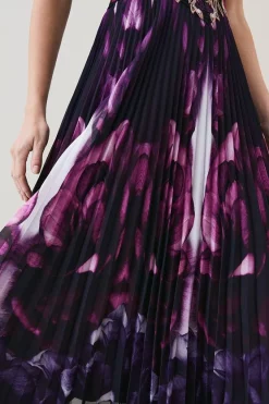 Best Pirce 🥰 Karen Millen Petite Metallic Guipure Lace Mirrored Midi 👗 Dress - purple 😉 -Occasionwear Popular Store bkk07410 purple xl 2