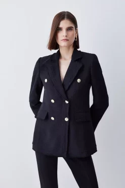 Brand new ❤️ Karen Millen Boucle Longline Double Breasted Tailored Blazer 🎉