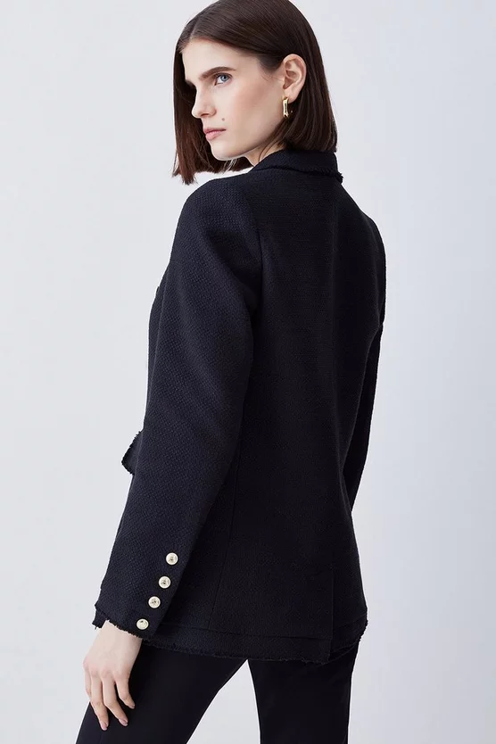 Brand new ❤️ Karen Millen Boucle Longline Double Breasted Tailored Blazer 🎉 5 Brand new ❤️ Karen Millen Boucle Longline Double Breasted Tailored Blazer 🎉 - Image 3