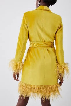 New 🌟 Karen Millen Velvet Sleeved Belted Mini Tux 👗 Dress - lime ⭐ 14 New 🌟 Karen Millen Velvet Sleeved Belted Mini Tux 👗 Dress - lime ⭐ -Occasionwear Popular Store bkk07448 lime xl 5