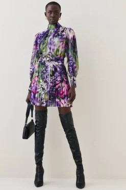 Cheapest ✔️ Karen Millen Floral Georgette Woven Mini 👗 Dress ❤️ -Occasionwear Popular Store bkk07453 floral xl 1