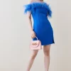 Best deal ๐งจ Karen Millen Boucle Feather Bardot Mini ๐ Dress ๐ 2 Best deal ๐งจ Karen Millen Boucle Feather Bardot Mini ๐ Dress ๐ -Occasionwear Popular Store bkk07490 cobalt xl