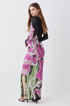 Discount 😍 Karen Millen Optical Jacquard Knitted Maxi Column 👗 Dress - multi 🔥 -Occasionwear Popular Store bkk07507 multi xl 2