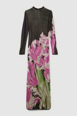Discount 😍 Karen Millen Optical Jacquard Knitted Maxi Column 👗 Dress - multi 🔥 -Occasionwear Popular Store bkk07507 multi xl 3