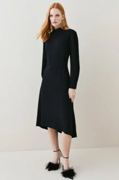 New ๐ฏ Karen Millen Soft Tailored High Low Sleeved Midi ๐ Dress ๐ฅฐ 14 New ๐ฏ Karen Millen Soft Tailored High Low Sleeved Midi ๐ Dress ๐ฅฐ -Occasionwear Popular Store bkk07536 black xl 2