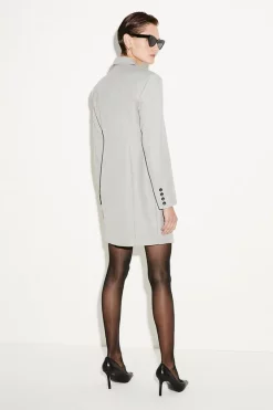 Brand new 🔥 Karen Millen Wool Blend Tailored Blazer Mini 👗 Dress - grey marl 😍 -Occasionwear Popular Store bkk07541 grey20marl xl 4